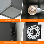 Waterproof Outdoor Wall Light Sconce, 2-Pack Black Aluminum Exterior Lantern with GU10 Bulbs for Porch and Patio - 5