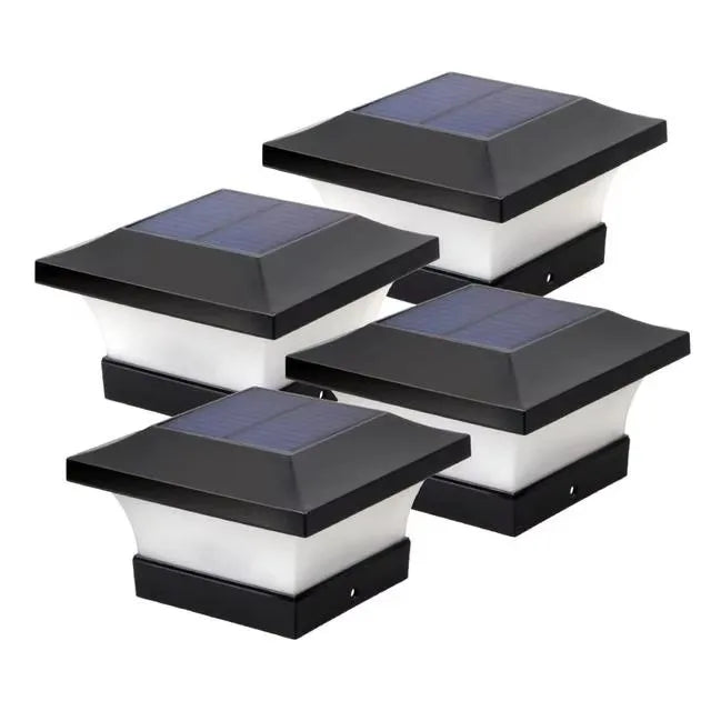 Crest Solar Post Light | Waterproof LED, Art Deco Design