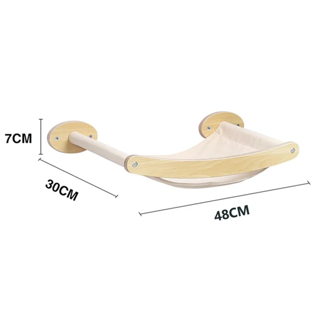 1 Piece Wall-mounted Cat Climbing Rope Solid Wooden Pedals And  Sisal Rope Kitten Training Claw Grinding Indoor Cat Furniture