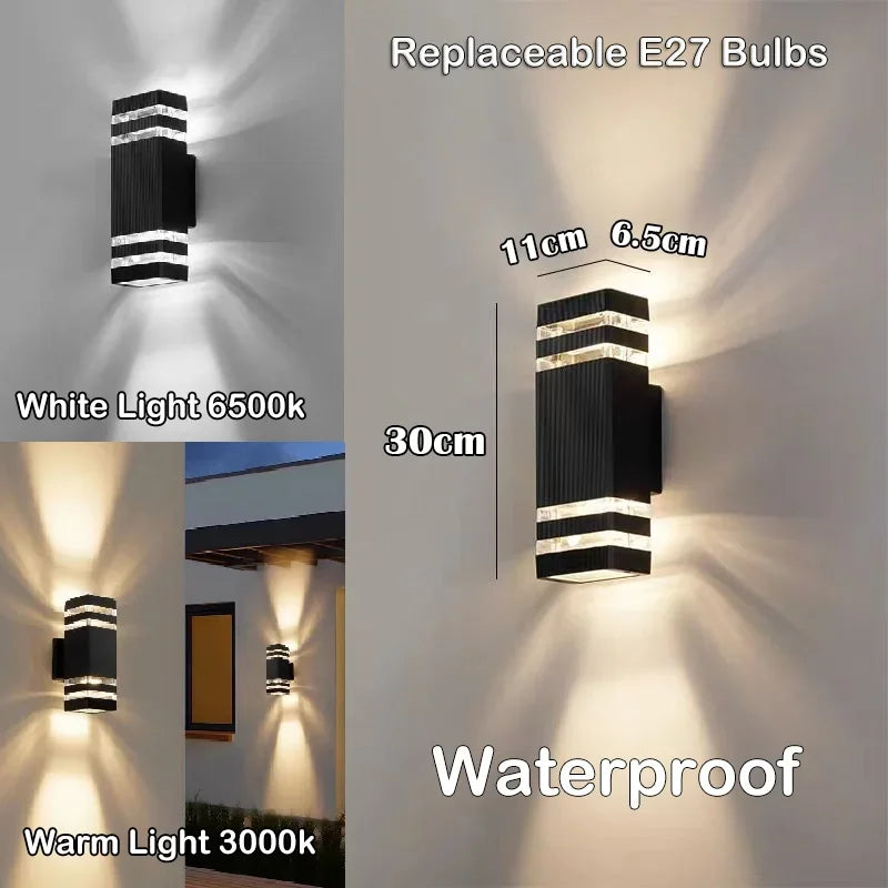 Luma Outdoor Wall Sconce | Waterproof IP65, Modern Design, E27 Socket